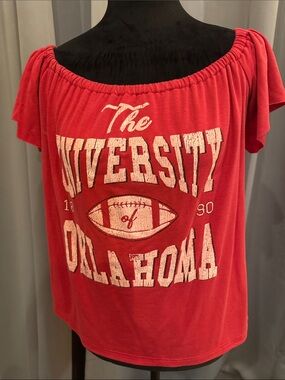BRAND NEW Off-Shoulder University Graphic Tunic in Red